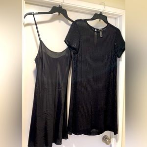 DKNY Women Black sequin dress with underwear